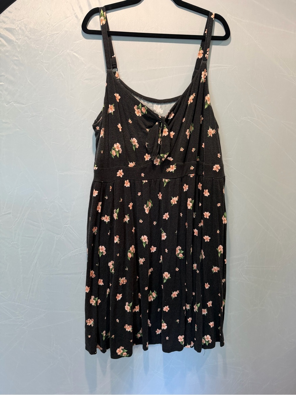Torrid Super Soft Black Floral Babydoll Dress Size 4